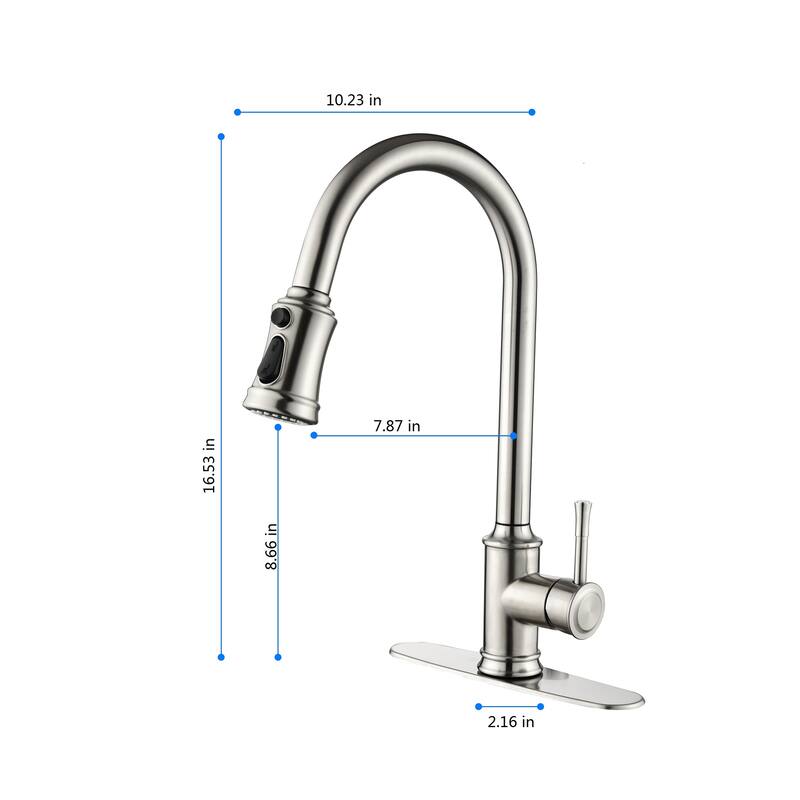 Single Handle Touch Kitchen Faucet with Pull Down Sprayer and Deckplate
