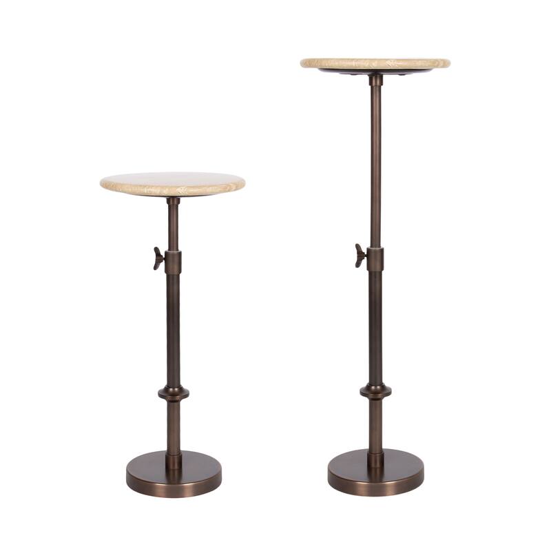Kate and Laurel Engles Adjustable Marble Table and Plant Stand