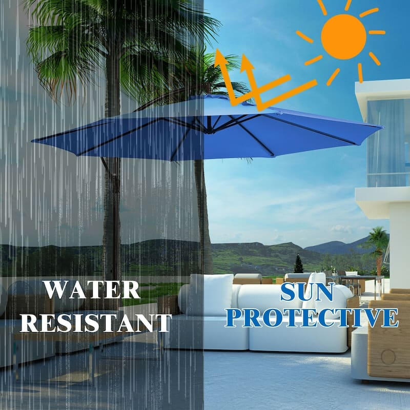 10 Ft Patio Offset Hanging Umbrella with Easy Tilt Adjustment