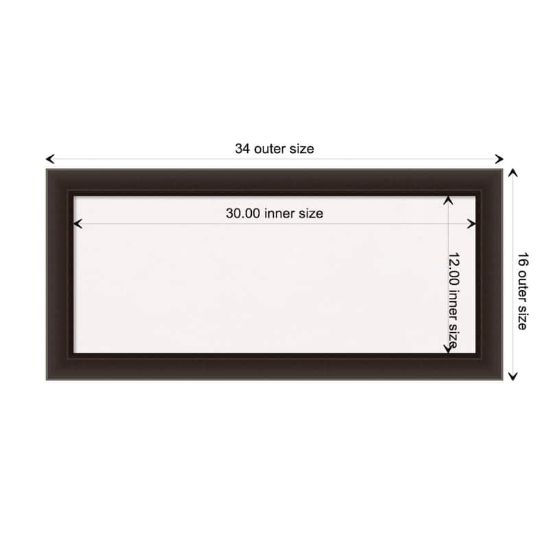 Romano Narrow Wood Framed White Corkboard Bulletin Board