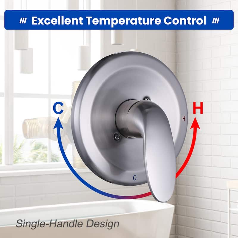 WOWOW Single Handle 5-Spray Tub and Shower Faucet (Valve Included)