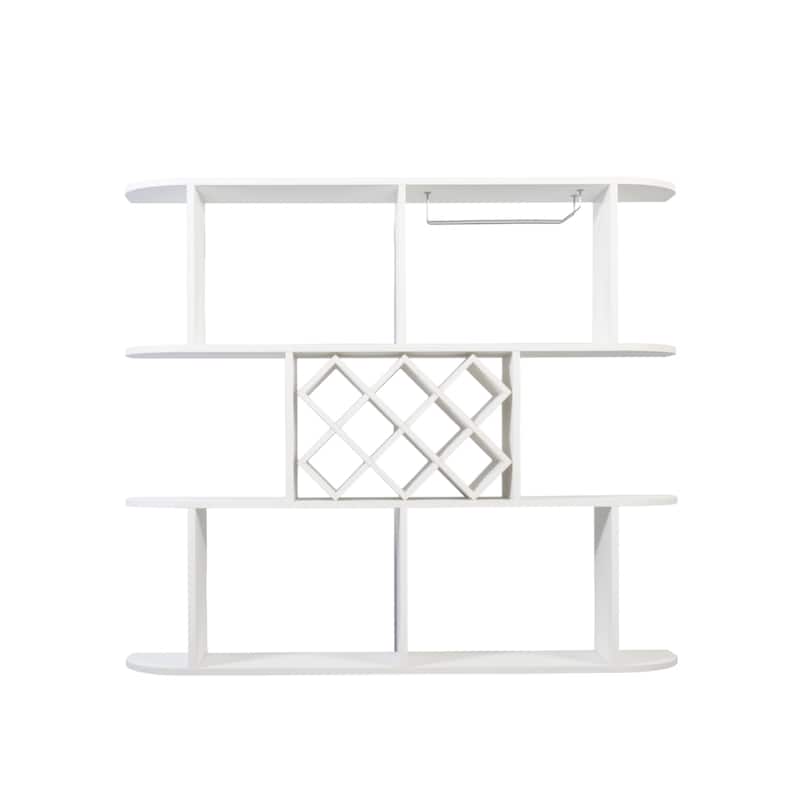 Large Wall Mounted 3 Tier,Rustic Bottle Wine Rack,Multifunctional Wooden Wall Mounted Wine Rack,Storage Rack with Glass Holder