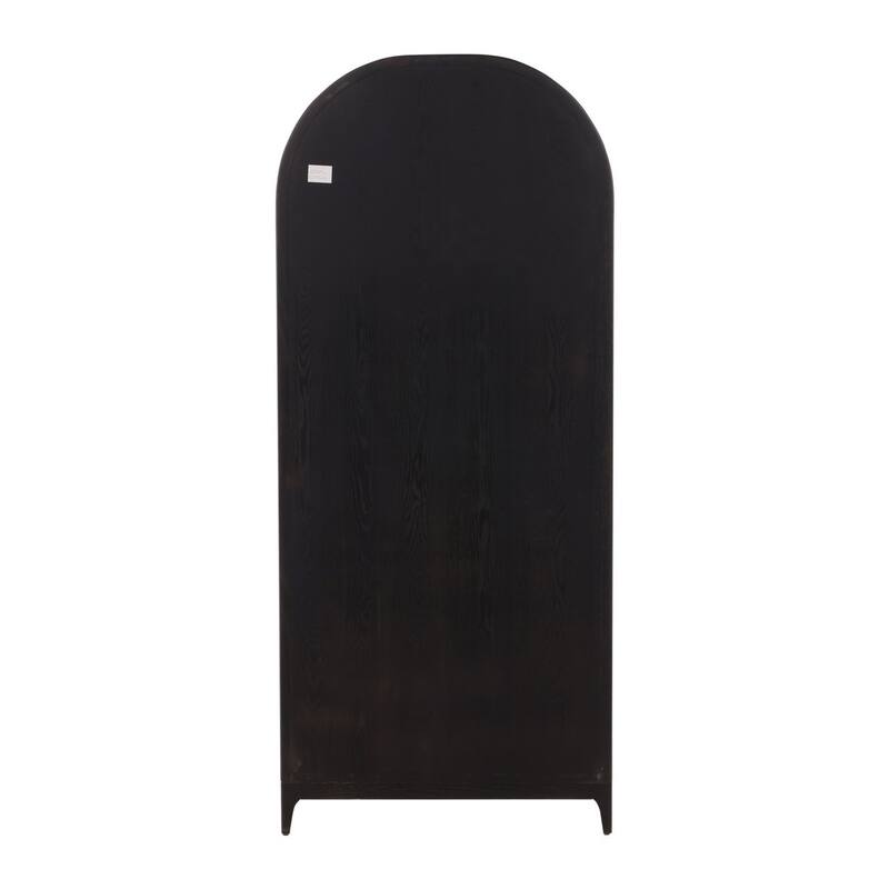 Furniture Classics Avora Black Oak & Glass Arched Industrial Bookcase