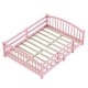 preview thumbnail 32 of 74, Montessori Solid Pine Floor Bed with Full-Length Safety Fence & Slatted Base by Harper&Bright Designs