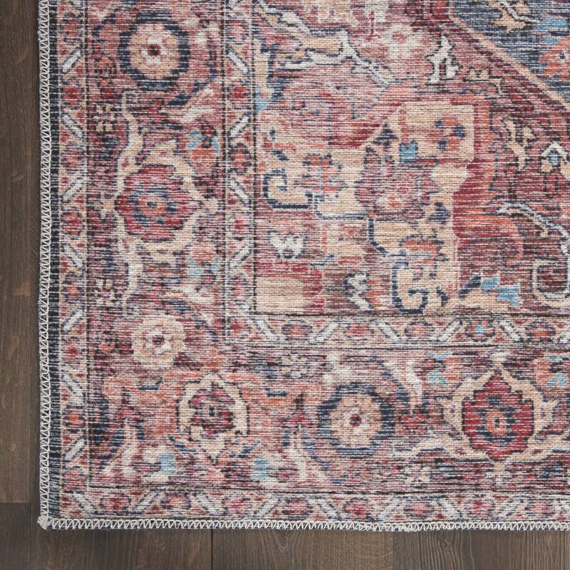 Hequ Power Loomed Distressed Floral Area Rug By HomeRoots - 9' x 12'
