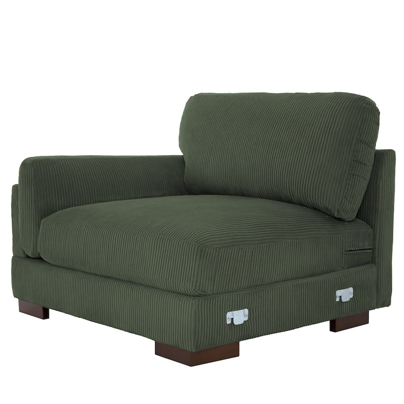 Modern 90 inch Corduroy Loveseat Deep Seat Sofa