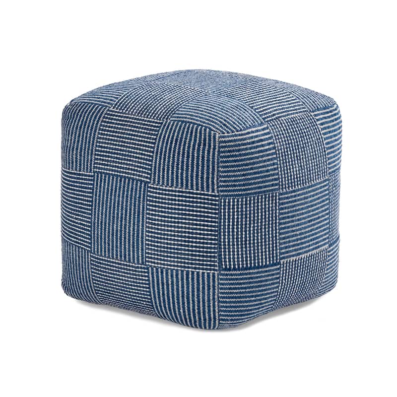 Jani 20-inch Ottoman Pouf - Handcrafted Handmade Ottoman for Seating, Footrest, Home Decor for Living Room, Bedroom