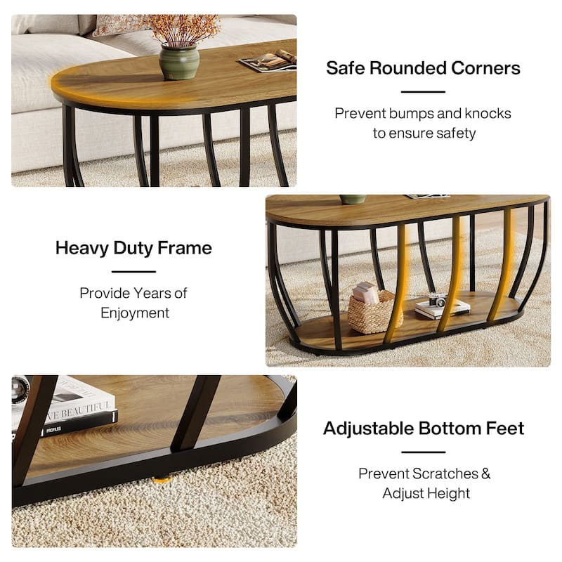 47.2-inch Oval Coffee Table