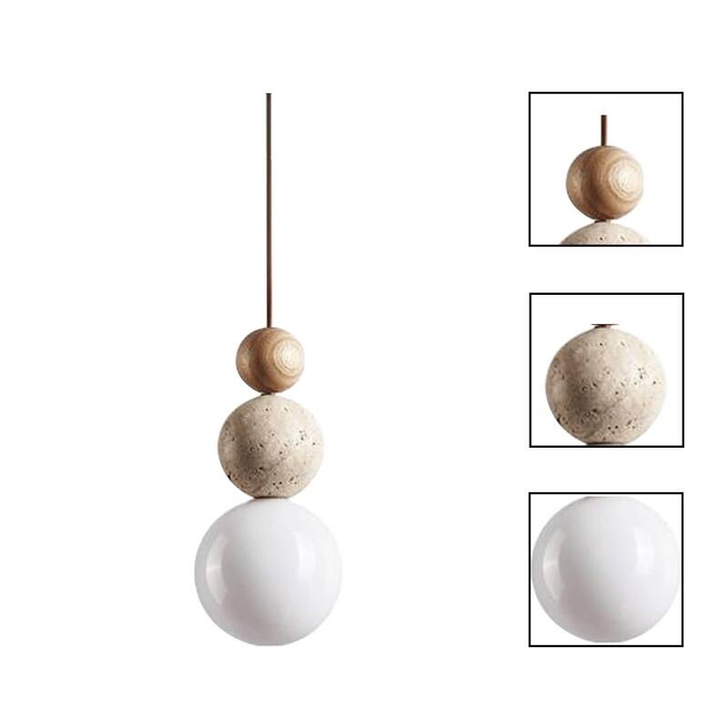 Modern light fixture brown hanging light glass, wood, yellow restaurant light