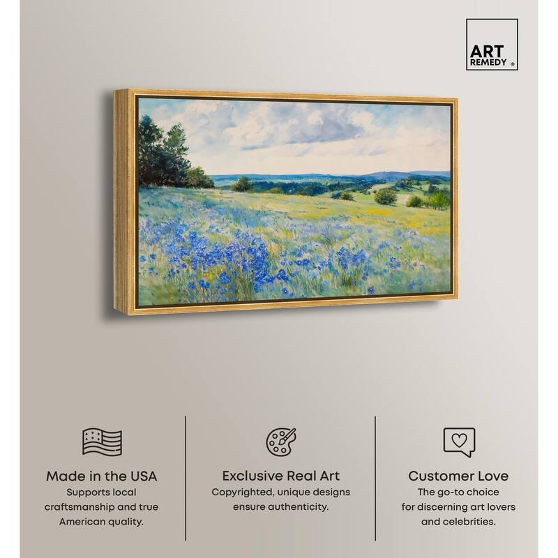 Sky Over Blue Fields Canvas by Art Remedy