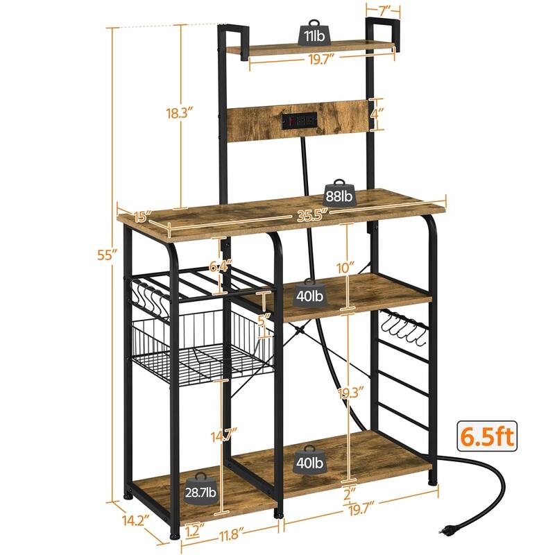 Yaheetech 55" Baker's Rack Free Standing Utility Storage Shelf