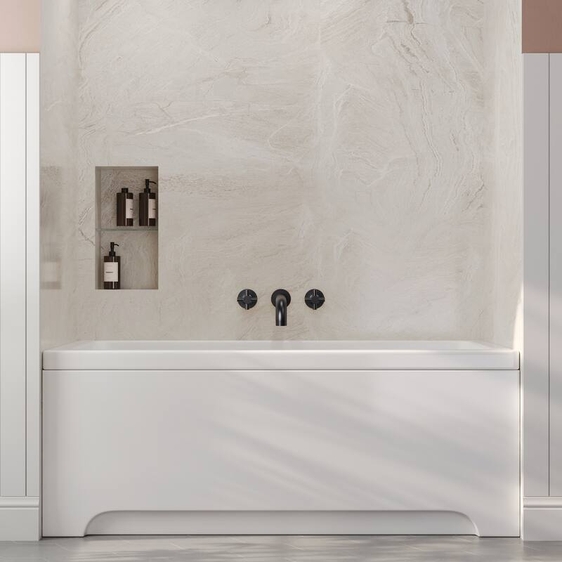 Double Handle Wall Mounted Tub Filler High Flow Tub Faucet Trim