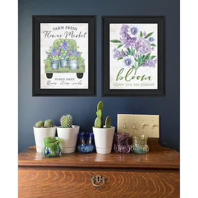 Trendy Decor 4U "Bloom Where You Are Planted" Printed Framed Wall Art by Lettered & Lined