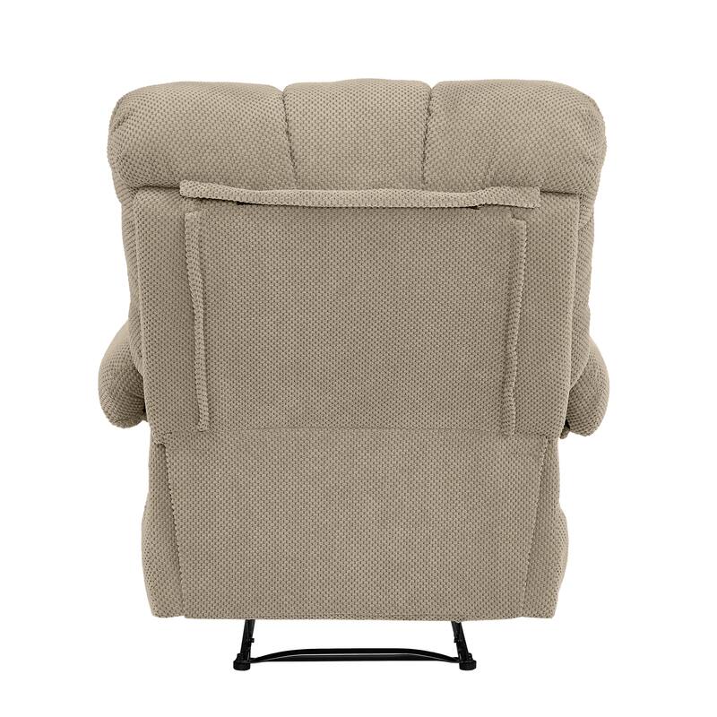 Recliner Chair, Overstuffed Armchair, Manual Recliner, Padded Footrest, Ergonomic Lounge Chair, Soft Fabric Recliner