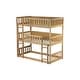 preview thumbnail 10 of 48, Twin Size Wooden Triple Bunk Bed with Ladders and Guardrails, Twin Over Twin Over Twin Detachable Bunk Bedframe for Kids