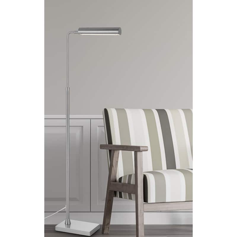 Delray 58" Height Brushed Steel Metal Floor Lamp - One Size