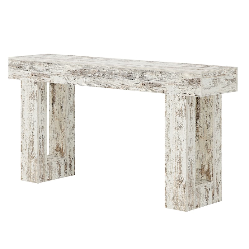 Farmhouse Console Table, 63-Inch Long Narrow Sofa Table Behind The Couch
