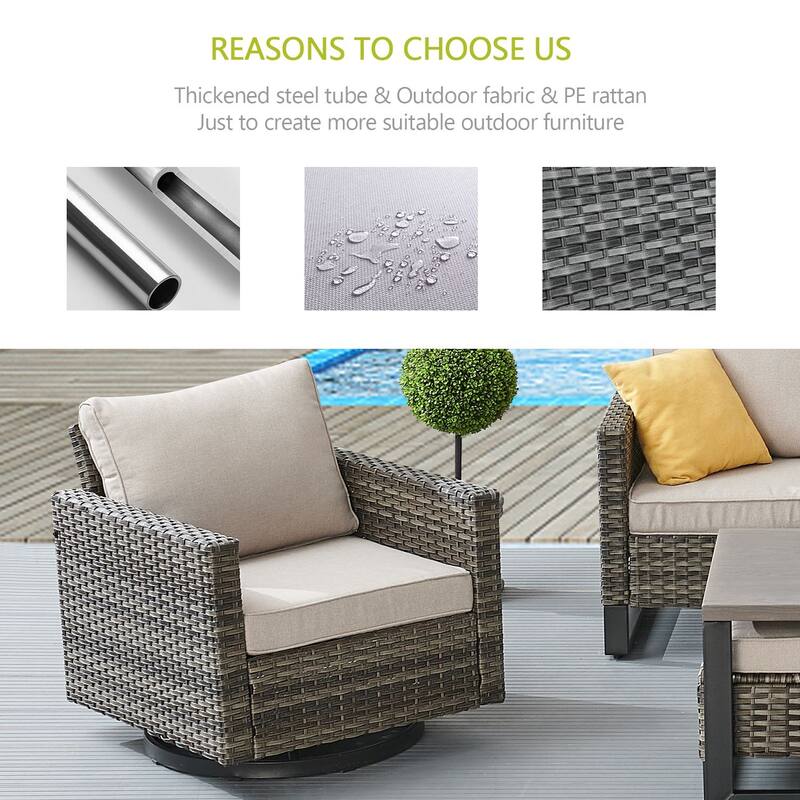 Gymojoy Outdoor Fire Pit Conversation Set, Patio Furniture with Cushions
