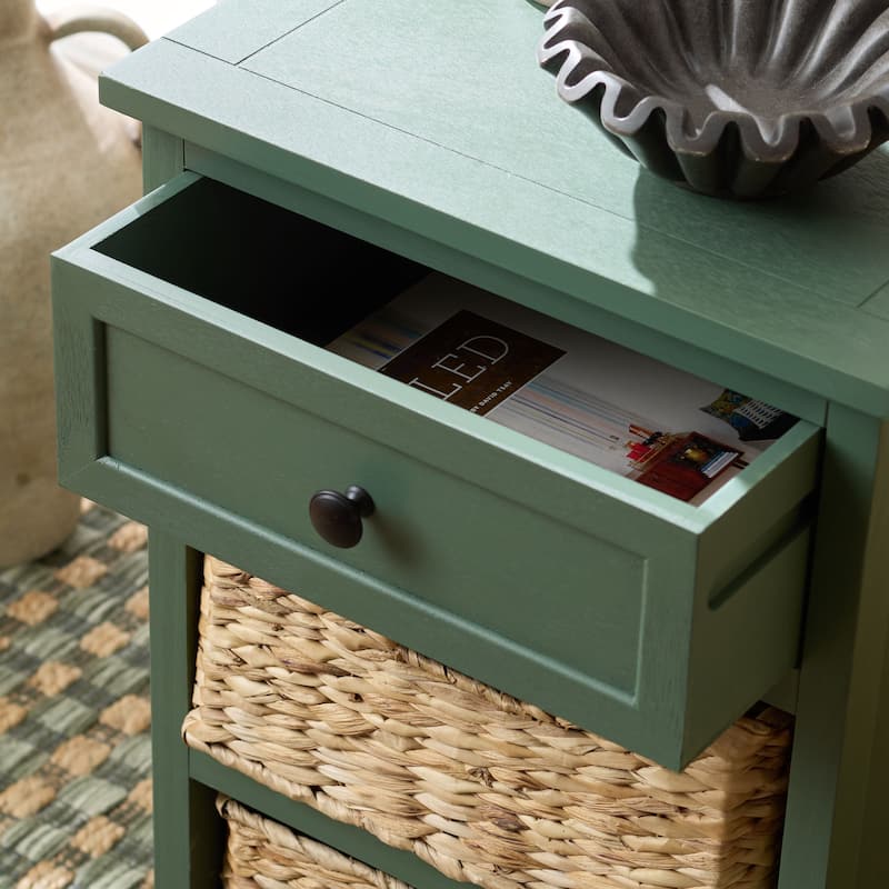 SAFAVIEH Alverta Red Storage Side Table - 15.9" x 13" x 27.6" - 16"W x 13"D x 26"H