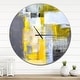 preview thumbnail 7 of 9, Designart 'Grey and Yellow Blur Abstract' Oversized Modern Wall CLock 29 in. wide x 29 in. high