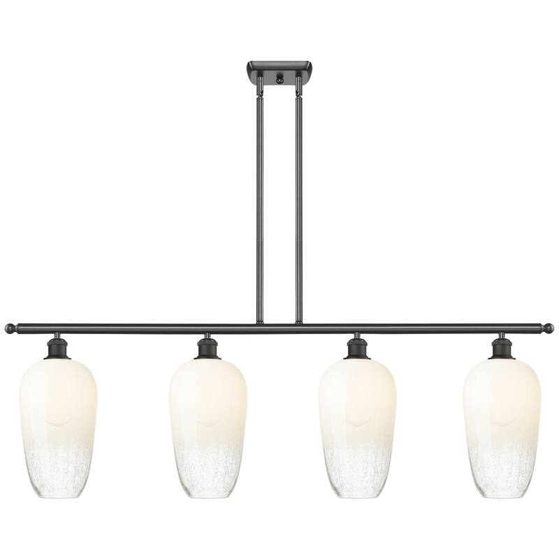 Innovations Lighting Endless Possibilities Ballston - Brookhaven Flute - 4 Light 48" Stem Hung Island Light - Oil Rubbed Bronze/Opal