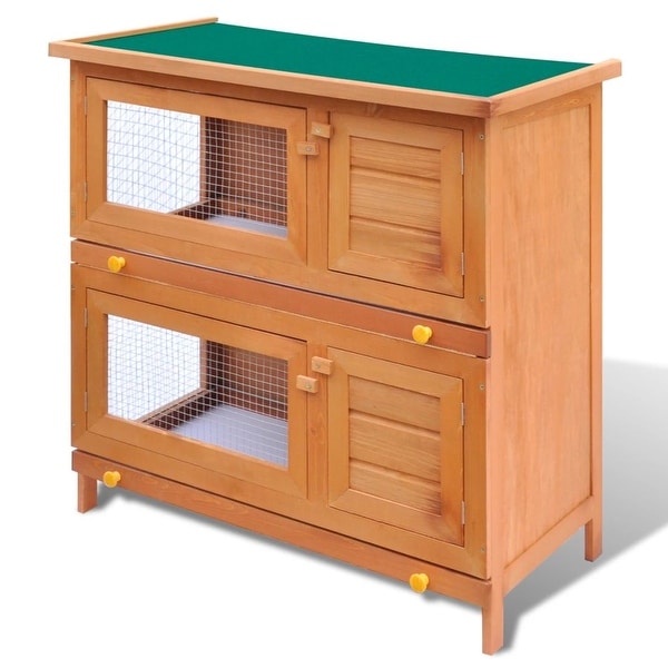 vidaXL Outdoor Rabbit Hutch Small Animal House Pet Cage 4 Doors Wood. Opens flyout.