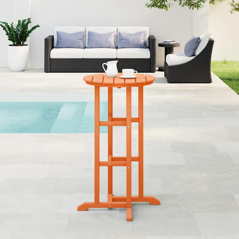 Polytrends Laguna Hdpe All Weather Outdoor Patio 24" Round Bar Bistro Table