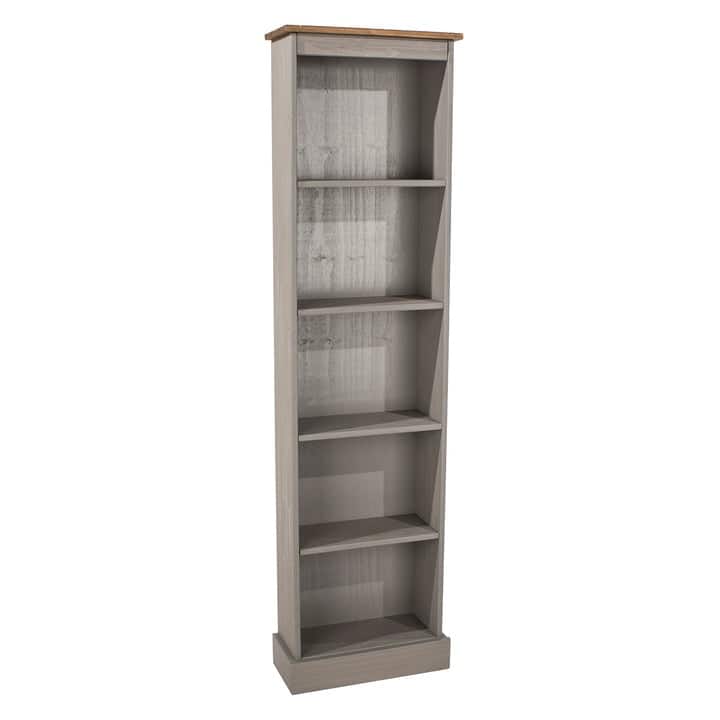 Wood Bookcase Tall Narrow Corona Collection | Furniture Dash