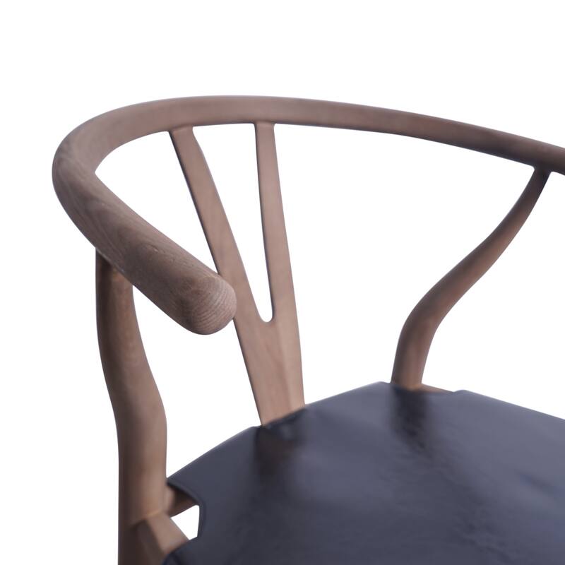 Roomfitters Mid-Century Accent Chair with Curved Backrest and Faux Leather Seat, Elegant Dining Seating