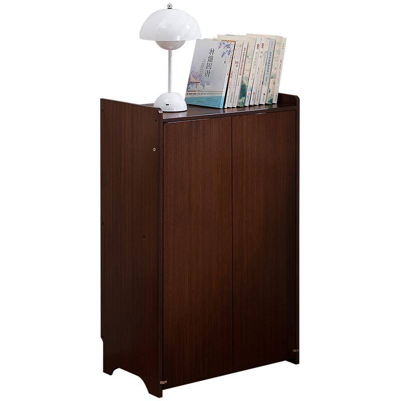 Anmytek Mid Century Bamboo Folding Desk with Hidden Storage Walnut Brown