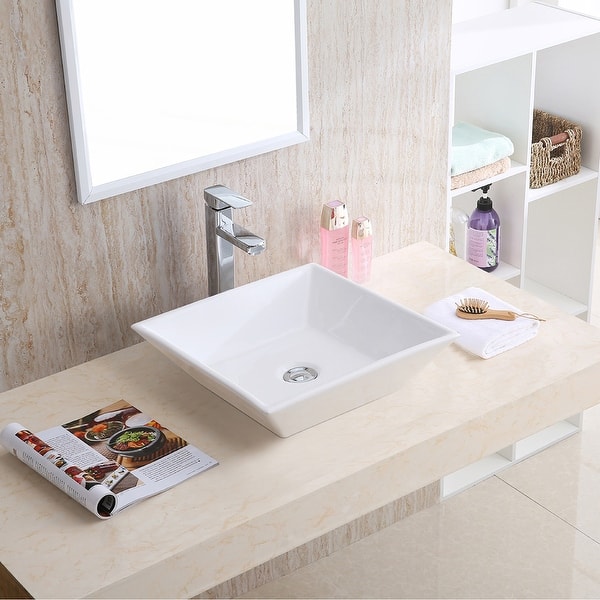 slide 2 of 6, Karran Valera 16" Vitreous China Vessel Bathroom Sink in White