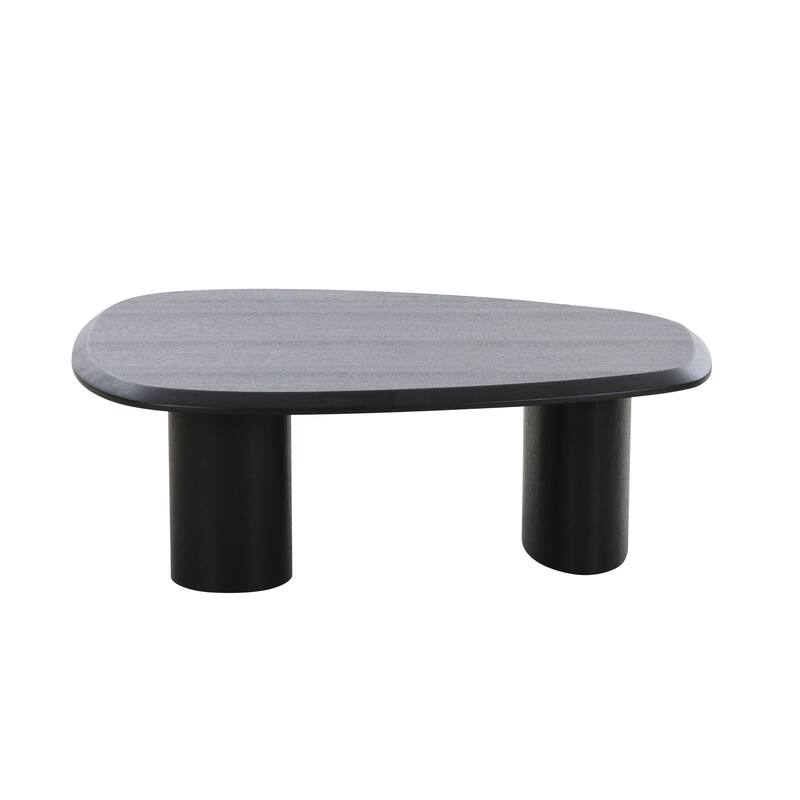 Cid Sami Coffee Table, Set of 2, Freeform Shape, Black Solid Wood Frame