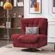 preview thumbnail 1 of 37, MCombo Swivel Accent Chair, Modern Tufted Upholstered Armless Chairs, Wide Seat Single Sofa Chair Burgundy