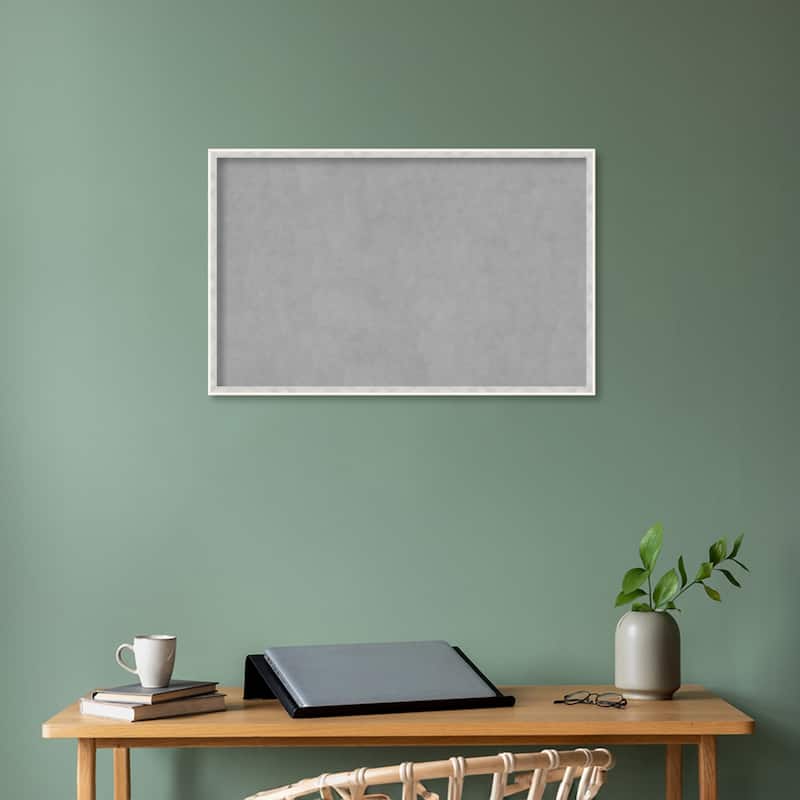 Amanti Art Paige White Silver Framed Magnetic Board