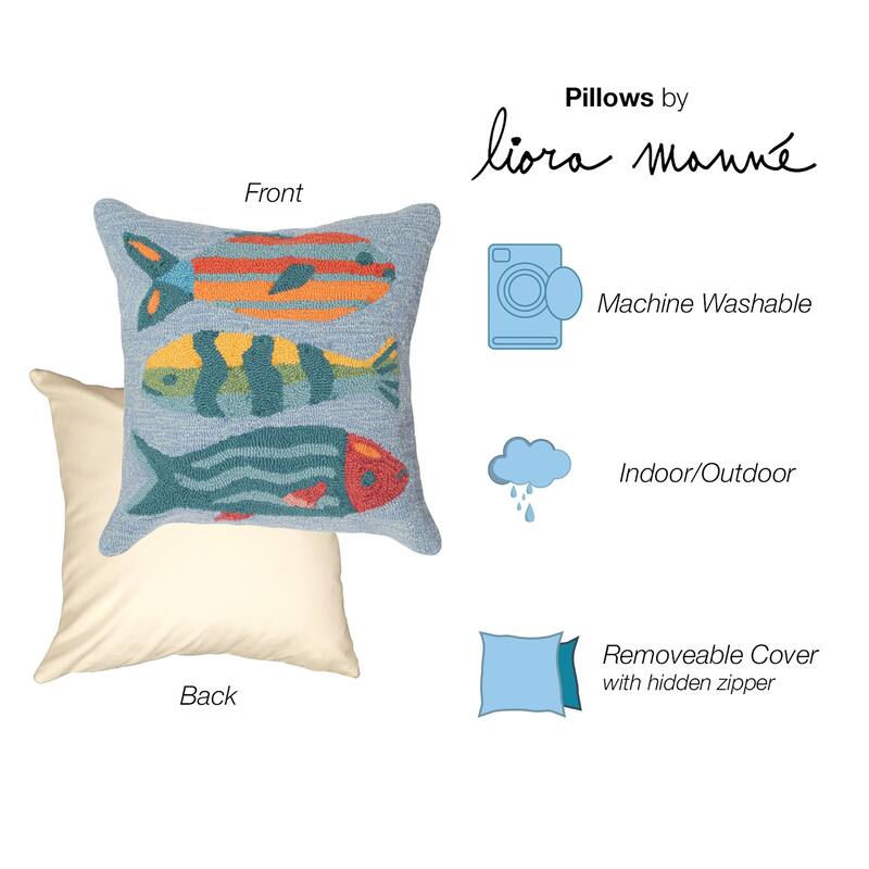 Liora Manne Frontporch Fishes Indoor/Outdoor Pillow