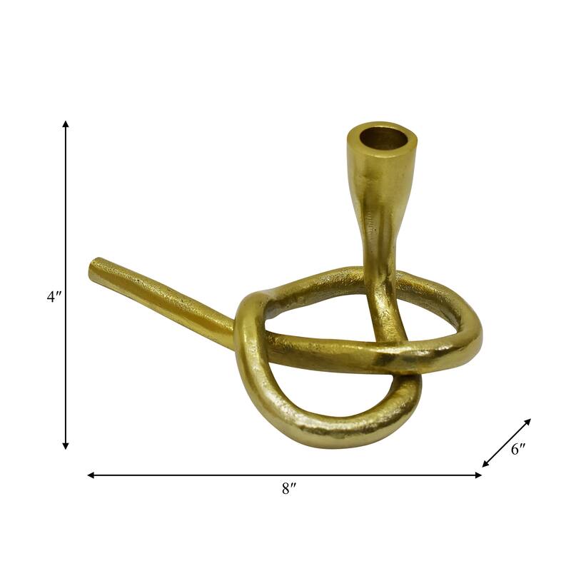 Sagebrook Home Modern Glam Metal Gold Solid Lifted Taper Candleholder Abstract