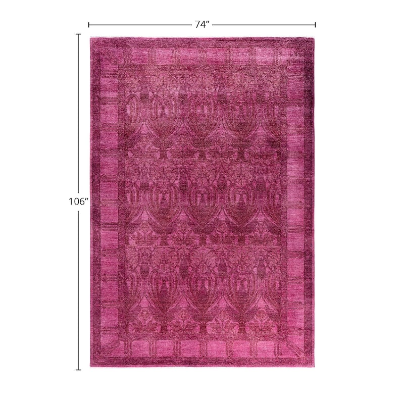Contemporary Overdyed Wool Hand Knotted Area Rug - 6' 2" x 8' 10"