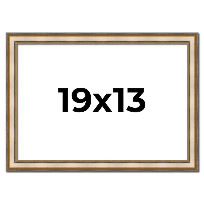 19x13 Frame Gold Solid Wood Shadow Box Width 1.5 Inches | Interior Frame Depth 2 3/8 Inches