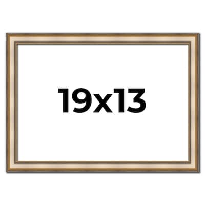 19x13 Frame Gold Solid Wood Shadow Box Width 1.5 Inches | Interior Frame Depth 2 3/8 Inches