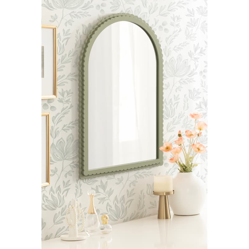 Kate and Laurel Scallia Wooden Arch Mirror