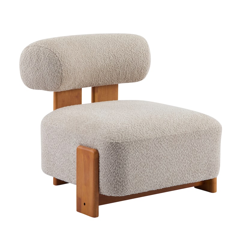 Natural Side Chair Office Chair Coffee Chair Armless Chair Vanity Chair Dressing Chair with Wood Legs