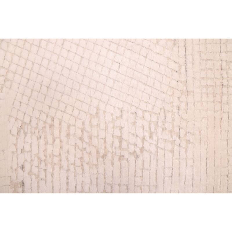 ECARPETGALLERY Hand Loomed Elysian Ivory Wool Rug - 8'0 x 9'10