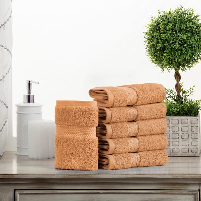 Marche Egyptian Cotton 6 Piece Face Towel Set by Miranda Haus - Rust