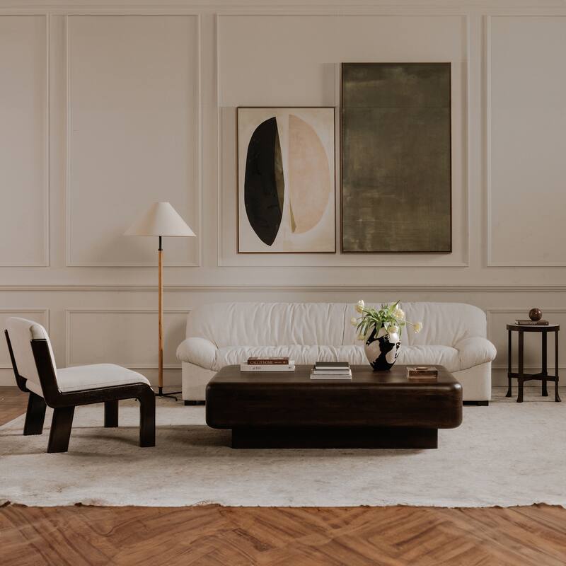 NADAAL STUDIOS Onaris Accent Chair, Vintage-Inspired Black Velvet with Dark-Stained Ash Frame, Black