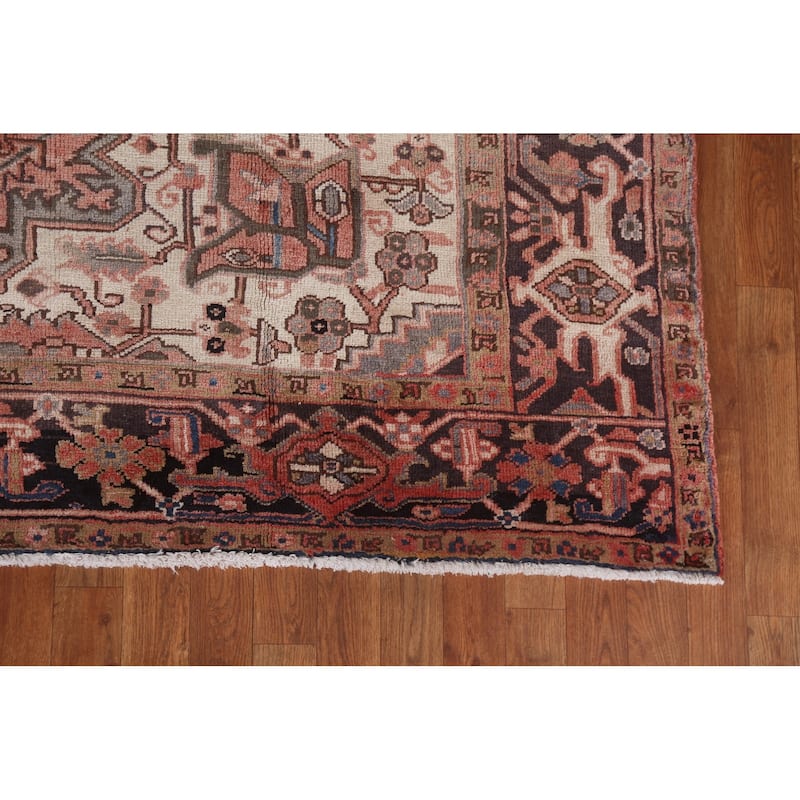 Vintage Geometric Traditional Heriz Persian Wool Area Rug Hand-knotted - 7'5" x 10'7"