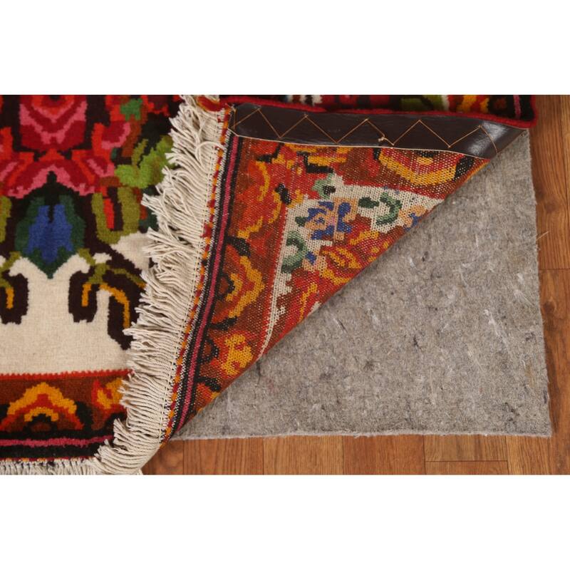 Hand Knotted Oriental 100% Wool Carpet Traditional Floral Beige & Ivories Bakhtiari Area Rug - 4' 11'' X 3' 5''