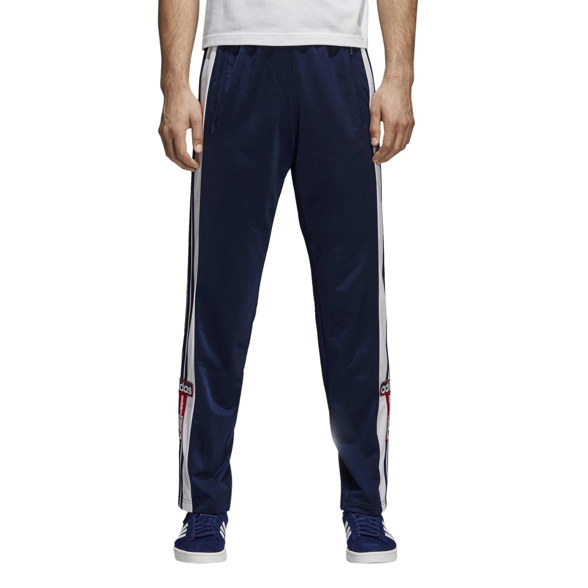 Adidas White Blue Mens Size XL Jogging Stretch Side Stripe Pants Adidas White Blue Mens Size XL Jogging Stretch Side Stripe Pants
