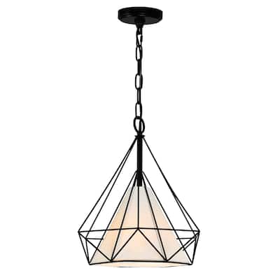 Diamond 1 Light Down Pendant With Black Finish