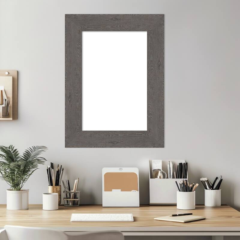 Amanti Art Rustic Plank Espresso Framed Dry Erase Magnetic Board