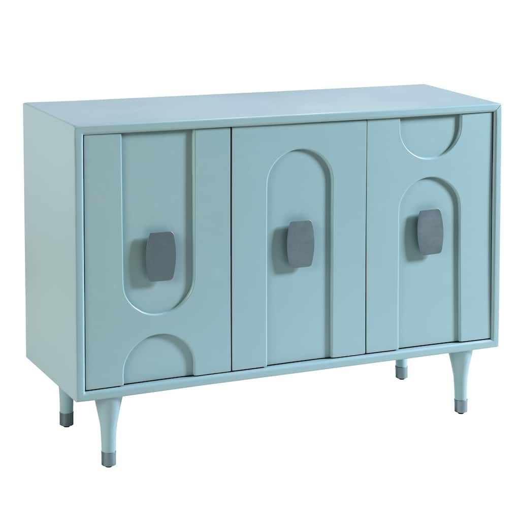 StyleCraft Modern Geo 3-Door Cabinet - Skye Blue